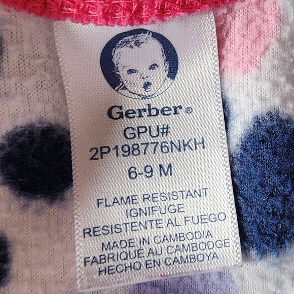 Gerber - Footed Sleeper With Polka Dots Size 6-9 Months - Picture 5 of 5